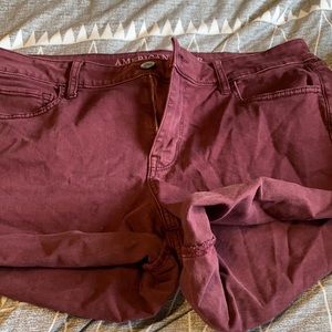 American Eagle High rise midi jean shorts